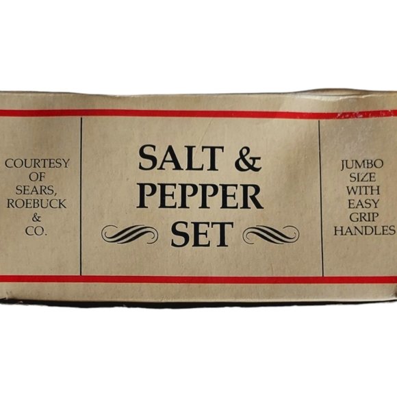 1970s Sears Vintage Catalog Range-Top Style Metal Salt & Pepper Shakers NIB - Picture 9 of 10